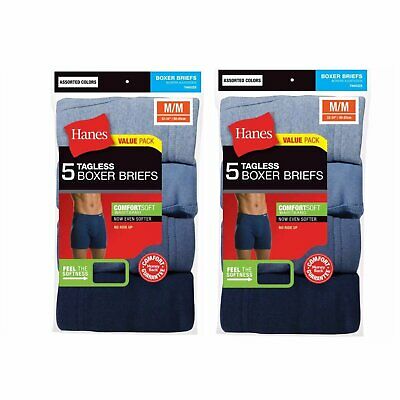 Hanes Men's Tagless Boxer Briefs 10-pack Underwear S, M, L Xl Colors May Vary